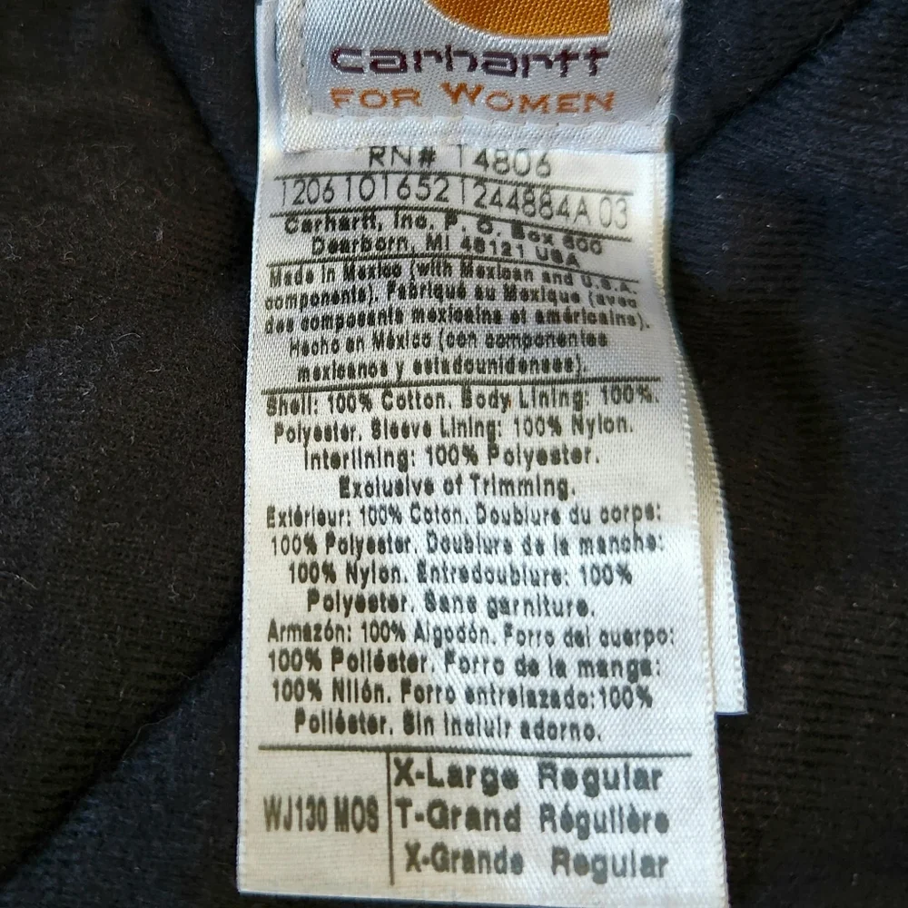 Carhartt Y2K "Sandstone Active Jacket" Bomber Coat Moss Green | Women's Size XL - Picture 6 of 8